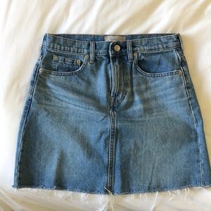 Everlane Denim Skirt Raw Hem